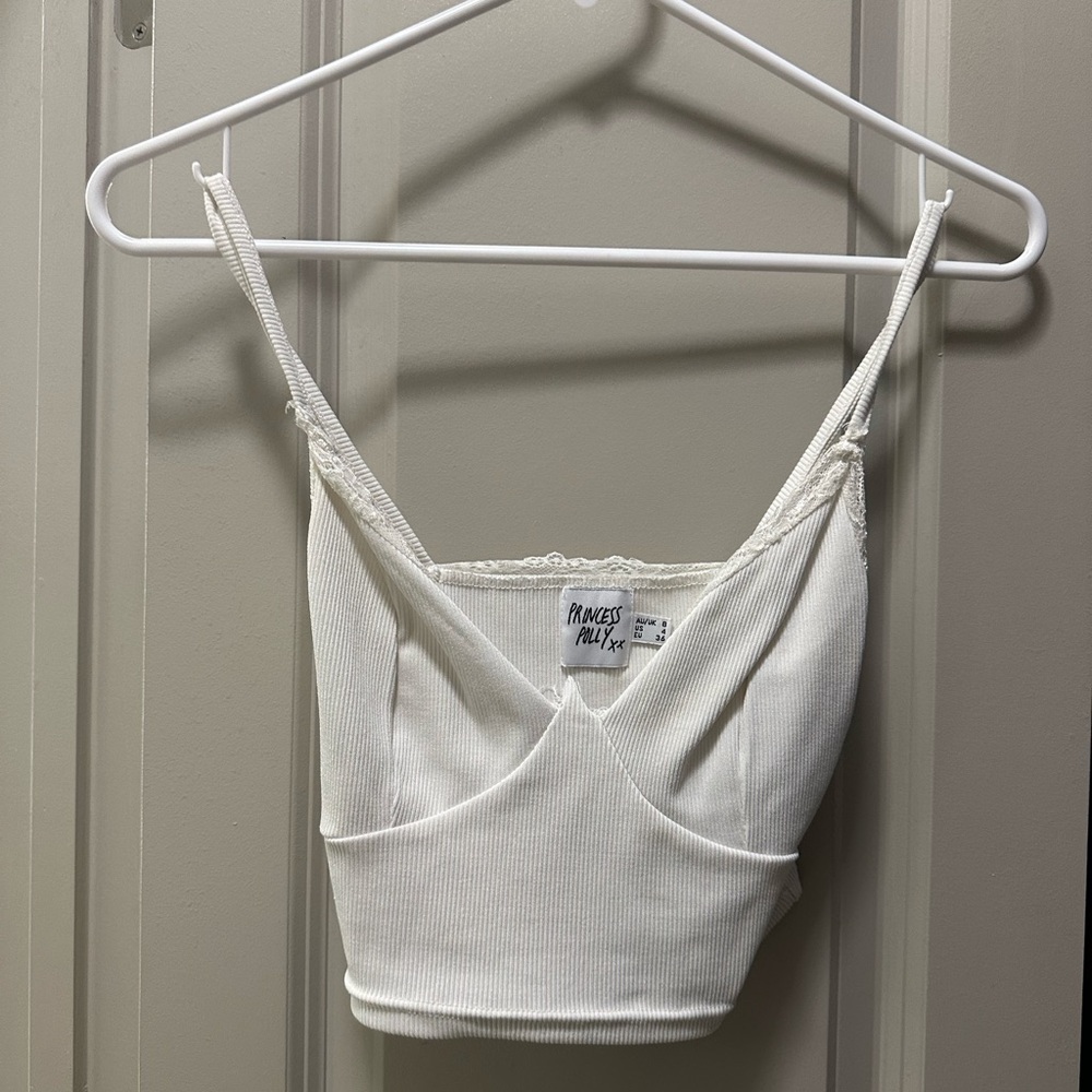 Princess polly cropped white tank
